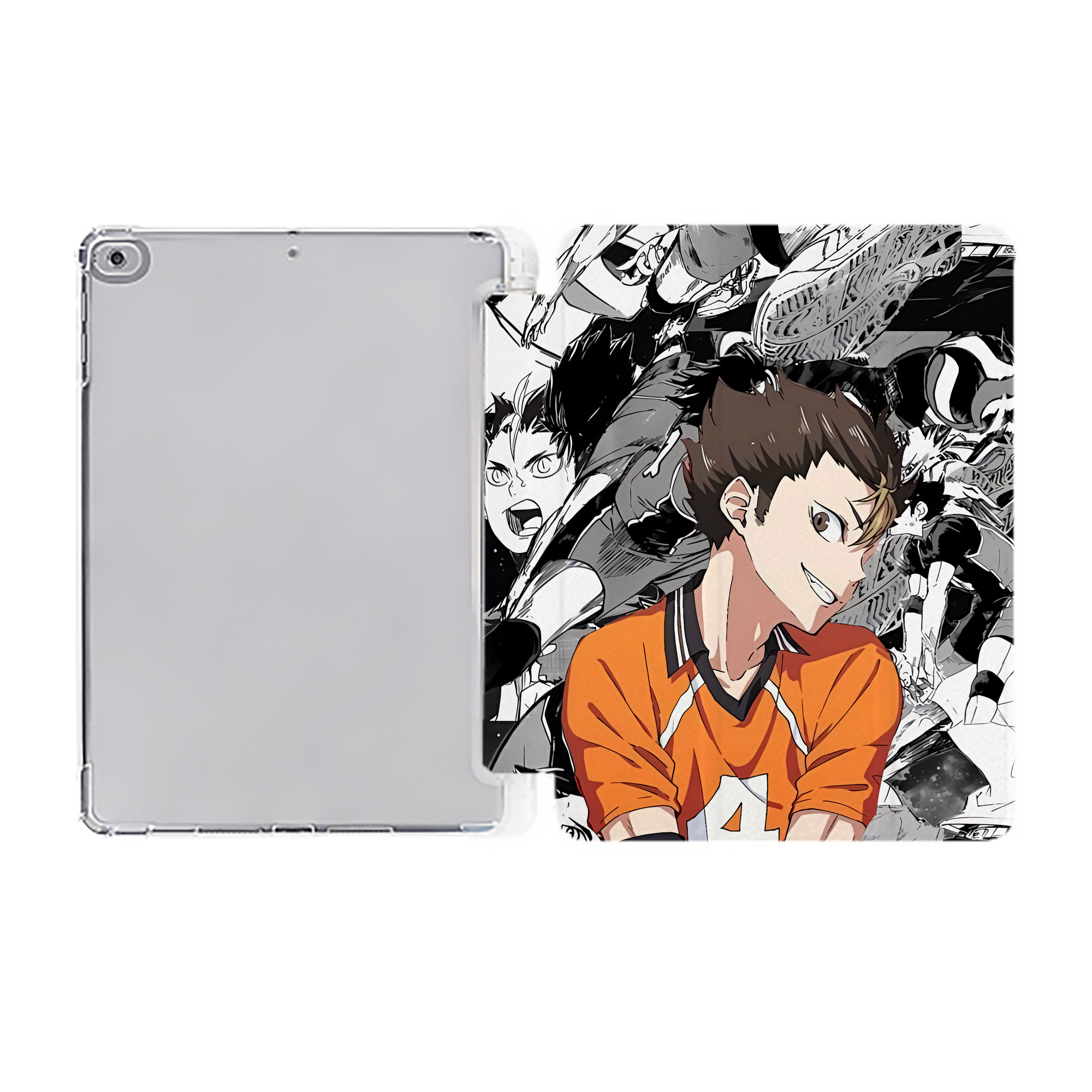 （画像用） ハイキュー!! Haikyu!! IPad ケース ペン収納付き 三つ折りスタンド PUレザー×シリコン 対応機種9.5/10.5/10.9インチ